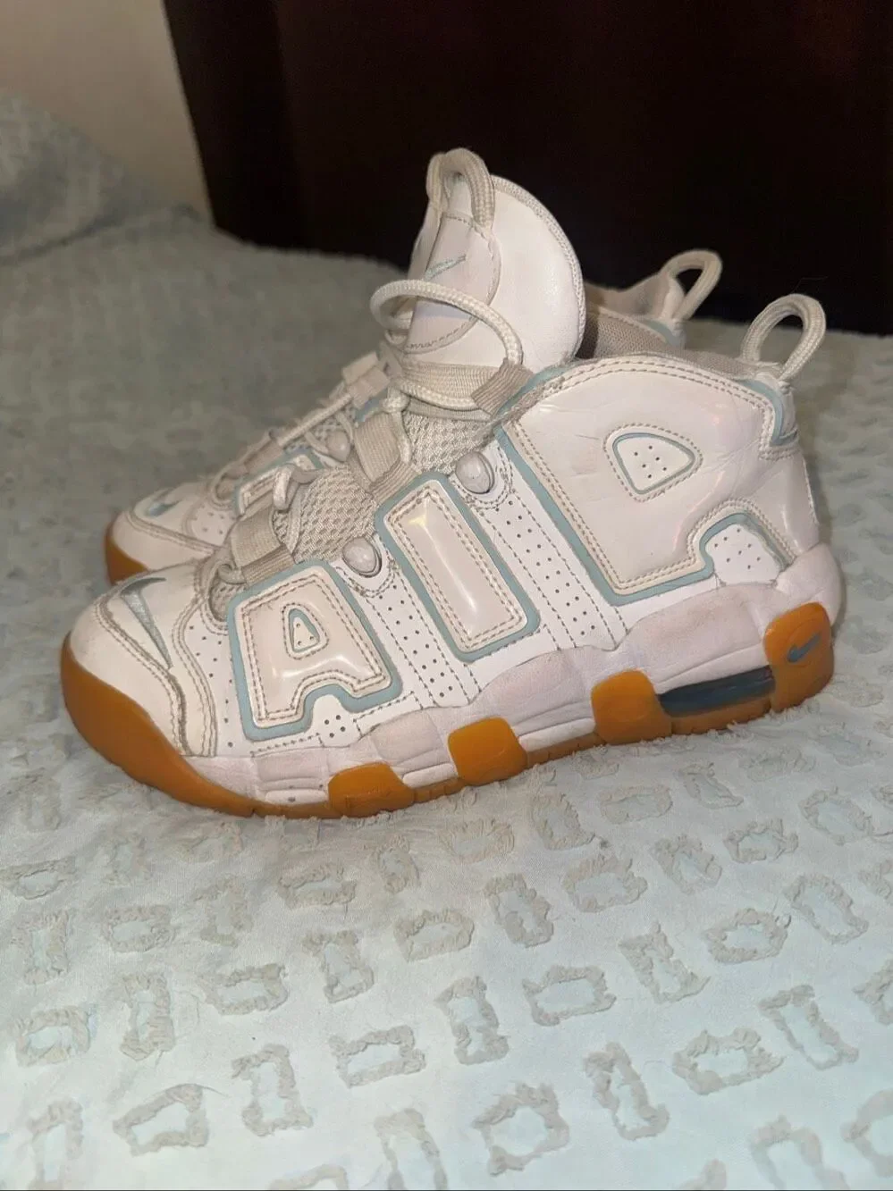 Nike Air Uptempo ocean bliss sneakers size 4.5 Youth